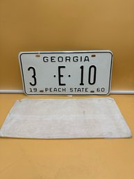 Rare New Old Stock Georgia, 1960 Unused License Plate