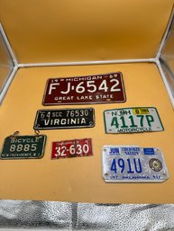 Lot Of 6 Vintage License Plates