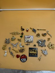 Large Lot Of Pins, Brooches And More