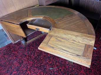 Distressed Country Oak Half Round Desk