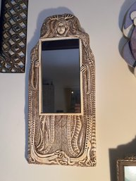 Vintage Mirror Lady With Antlers