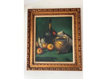 Oil On Canvas Still Life Painting Signed Montreau?