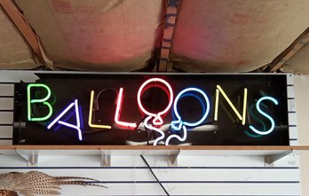 NEON SIgn 'Balloons' ~ TESTED ~ Approximately 4' X 1'