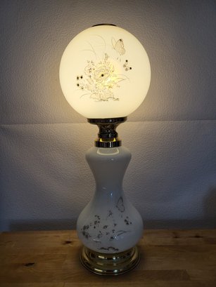 Vintage Gone With The Wind Lamp Floral Design
