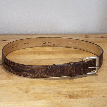 Vintage Tino's Cowhide Belt - Made In USA