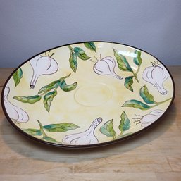 Clay Art 'Garlic Fest' Large Serving Bowl/Dish