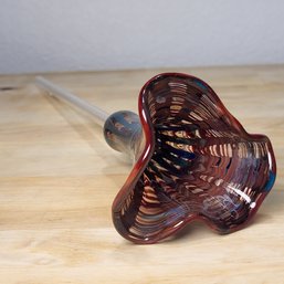 Large Hand Blown Art Glass Flower