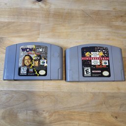 Two Nintendo 64 Games - WCW Vs Nwo / Namco Museum - Authentic