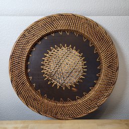 Woven Wood Round Tray 16'