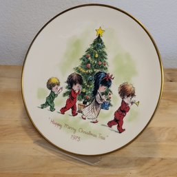 Moppets HAPPY MERRY CHRISTMAS TREE Gorham  Collector Plate 1973