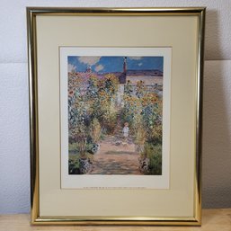 Claude Monet 'The Artist's Garden At Vtheuil ' Framed Matted Print 20' X 16'