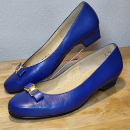Womens Blue Vintage Leather Shoes - Size 10