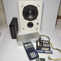 Misc Electronics Lot - Router, Speaker, Calculator, Ram, Psu