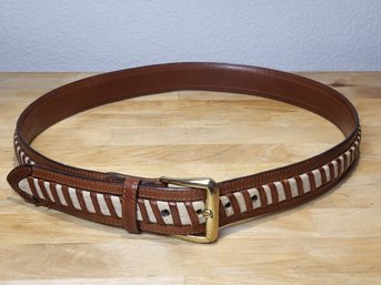 Vintage Cale Brown Leather Belt Size 34 Made In Spain