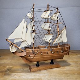 Vintage Wooden Pirate Ship Model
