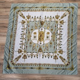 Large Scarf With Ornate Design  36 X 36'