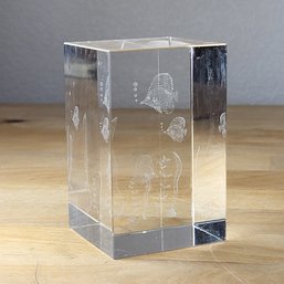 Optical Glass With Sea Life Engraving 3'