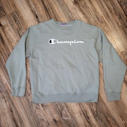 Mens Champion Green Sweatshirt - Large - Long Sleeve