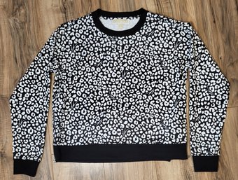 Michael Kors Long Sleeve Shirt  MEDIUM - Womens Black And Cheetah