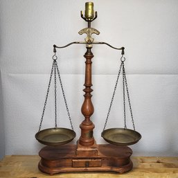 1784 - Stefano Ugolini Wormwood And Brass Balance Scale Lamp