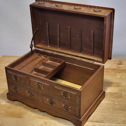 Vintage Wooden Sewing Box 8' Tall - Sliding Drawer