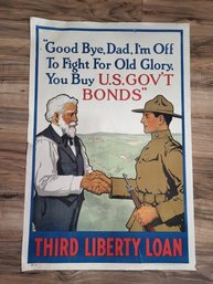 US PROPAGANDA WORLD WAR I THIRD LIBERTY LOAN ADVERTISING POSTER