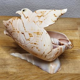 Vintage Carved Conch Seashell Pedestal