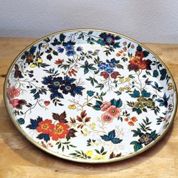 Vintage Daher Tin Tray Floral Trinket Dish  - Made In England -