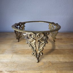 Vintage Ornate Brass Plant Stand 19th C