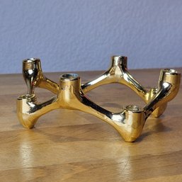 Mid Century Style Gold Taper Candle Holder