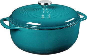 Lodge 6 Quart Enameled Cast Iron Dutch Oven With Lid  Dual Handles  New In Box