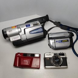 Vintage Sony Handycam, Kodak, Minolta, Camera Lot