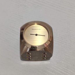 Tiffany & Co Brass Quartz Dice Desk/Travel Clock