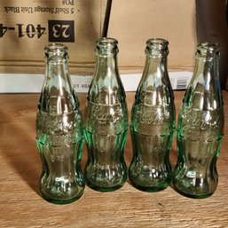 4 Vintage Coca Cola Glass Bottles