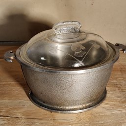 Guardian Service Ware Hammered Aluminum 10' Roaster With Glass Lid