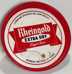 Vintage Rheingold Extra Dry Lager Beer 12' Beer Tray Leibmann Breweries Inc NYC