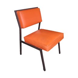 Mid Century Upholstered Orange Chair