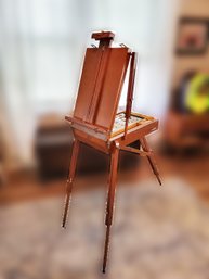 Vintage Wooden Collapsible Travel Easel - Portable Painting Stand