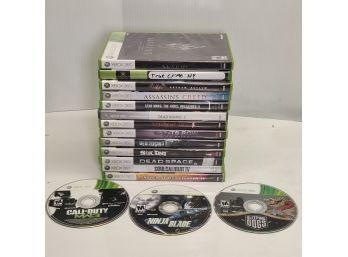 Lot Of 16 Xbox 360 Adventure Games, Batman, Resident Evil, Street Fighter, Etc