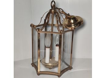 Vintage Brass Ornate Hall Lantern, 6 Sided Hallway Ceiling Light