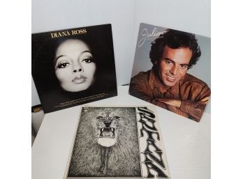 Lot Of 3 Vinyl Records - Santana, Diana Ross, Julio Inglesias