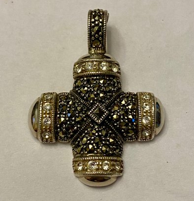 Marcasite And Sterling Cross Pendant