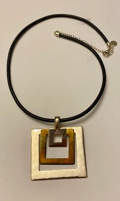 RLM Studios Robert Lee Morris Sterling And Brass Geometric Shapes Necklace