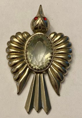 Vintage Silver Toned Bird Brooch