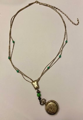 Carolyn Pollack Liquid Sterling And Turquoise Watch Necklace