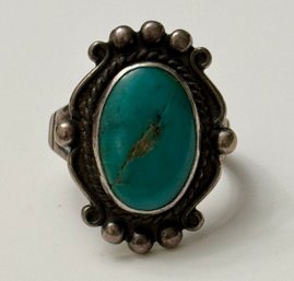 Sterling Silver And Turquoise Ring