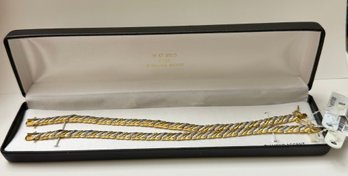 18k Gold PLATED Sterling Silver And Diamond Accent Bracelets - Lot Of 2