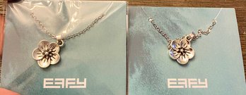 EFFY JEWELRY- Silver Tone Chain And Flower Pendant-Ocean Series-Lot Of 2