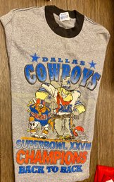 Vintage Disney Brand Ringer Tee Dallas Cowboys Superbowl Winners, Size M