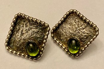 Artisan Crafted Sterling And Peridot Earrings